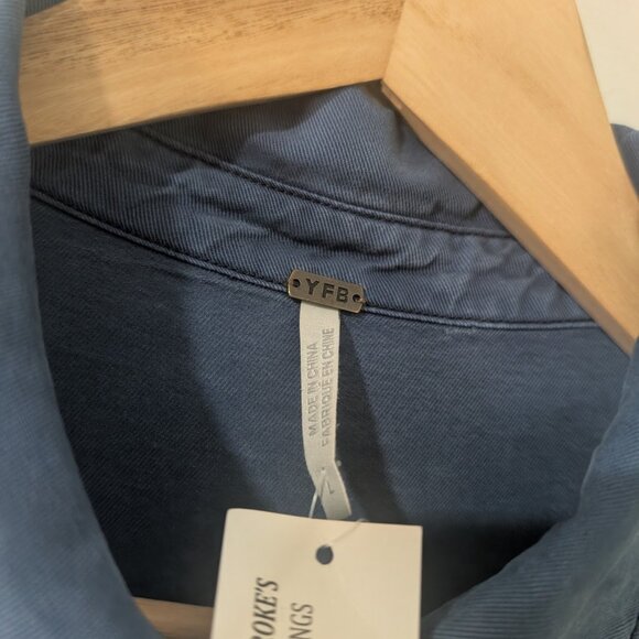 Young Fabulous & Broke | Long Sleeve Midi Shirt Dress In Blue - Picture 3 of 10